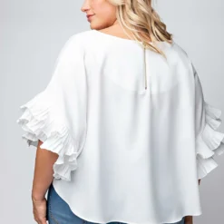 Plus Size Accordion Sleeve Blouse 7 Plus Size Accordion Sleeve Blouse -Radiant Drape Sales 2022450 003 4