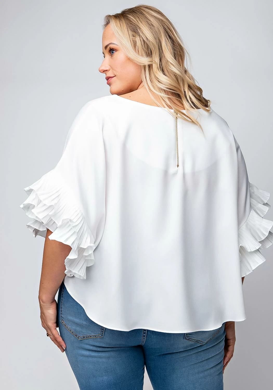 Plus Size Accordion Sleeve Blouse 4 Plus Size Accordion Sleeve Blouse - Image 4