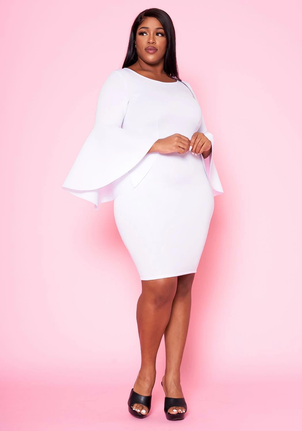 Plus Size Angel Sleeve Mini Dress 2 Plus Size Angel Sleeve Mini Dress - Image 2