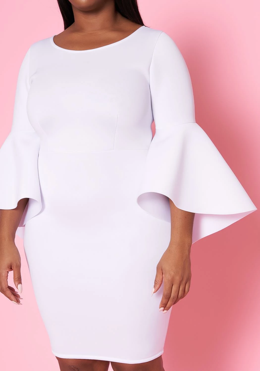 Plus Size Angel Sleeve Mini Dress 6 Plus Size Angel Sleeve Mini Dress - Image 6