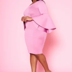 Plus Size Angel Sleeve Mini Dress 7 Plus Size Angel Sleeve Mini Dress -Radiant Drape Sales 2022458 004 3