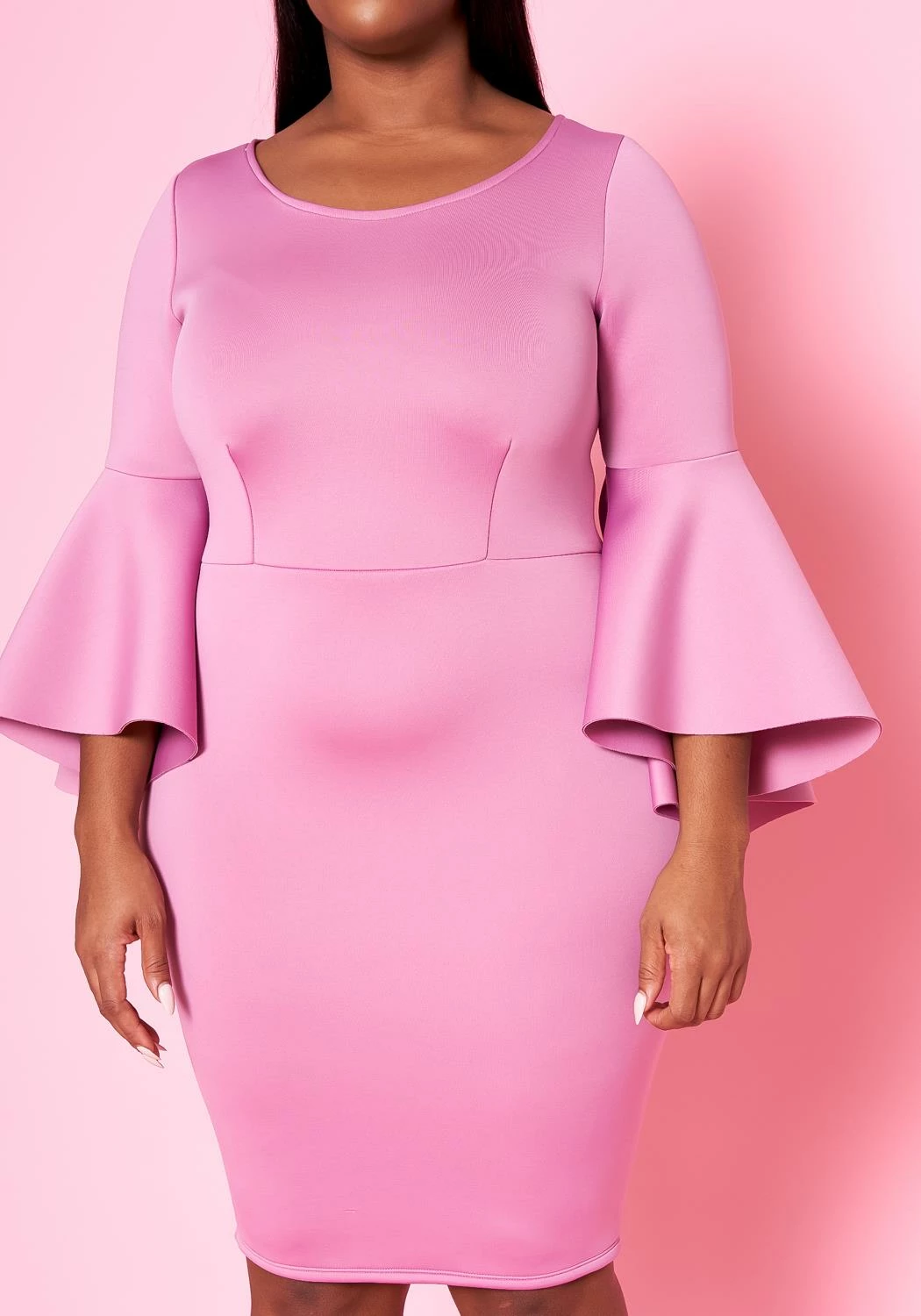 Plus Size Angel Sleeve Mini Dress 5 Plus Size Angel Sleeve Mini Dress - Image 5