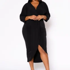 Plus Size Drape Front Cocktail Dress -Radiant Drape Sales 2022459 001 2