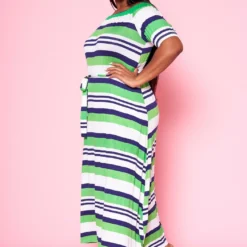 Plus Size Multi Striped Fit & Flare Maxi Dress -Radiant Drape Sales 2022460 002 3