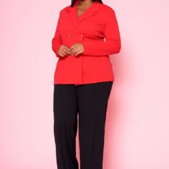 Plus Size Notch Collar Casual Blazer -Radiant Drape Sales 2022461 002 2