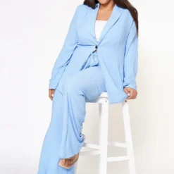 Plus Size Day In The Office Blazer & Pants Set
