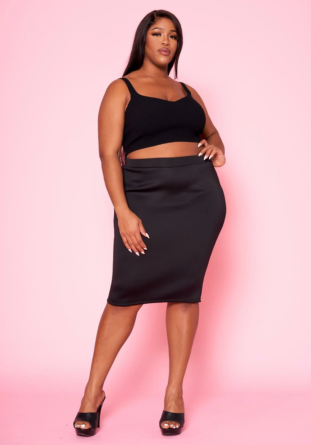 Plus Size High Waist Pencil Skirt 2 Plus Size High Waist Pencil Skirt - Image 2