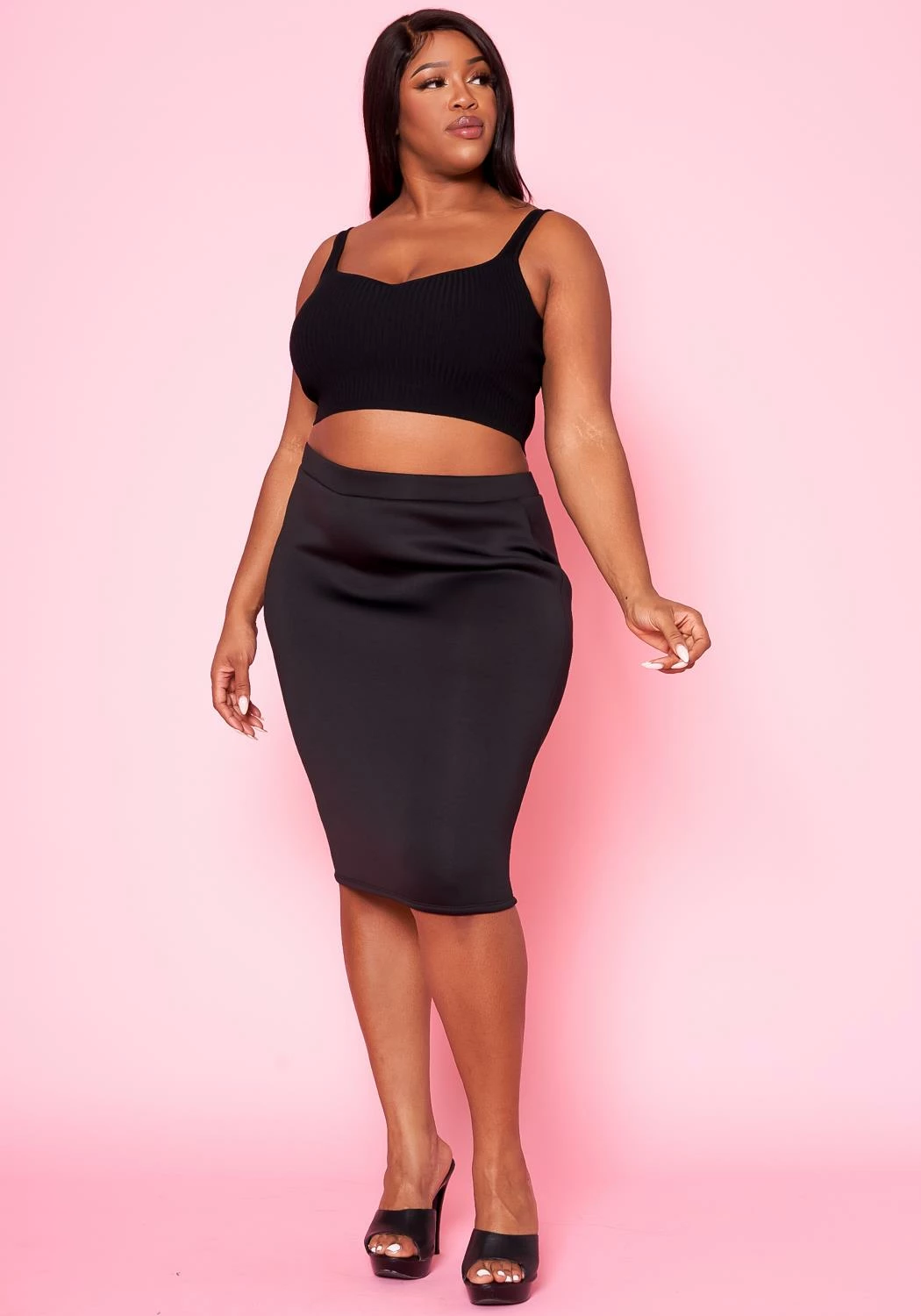 Plus Size High Waist Pencil Skirt 1 Plus Size High Waist Pencil Skirt