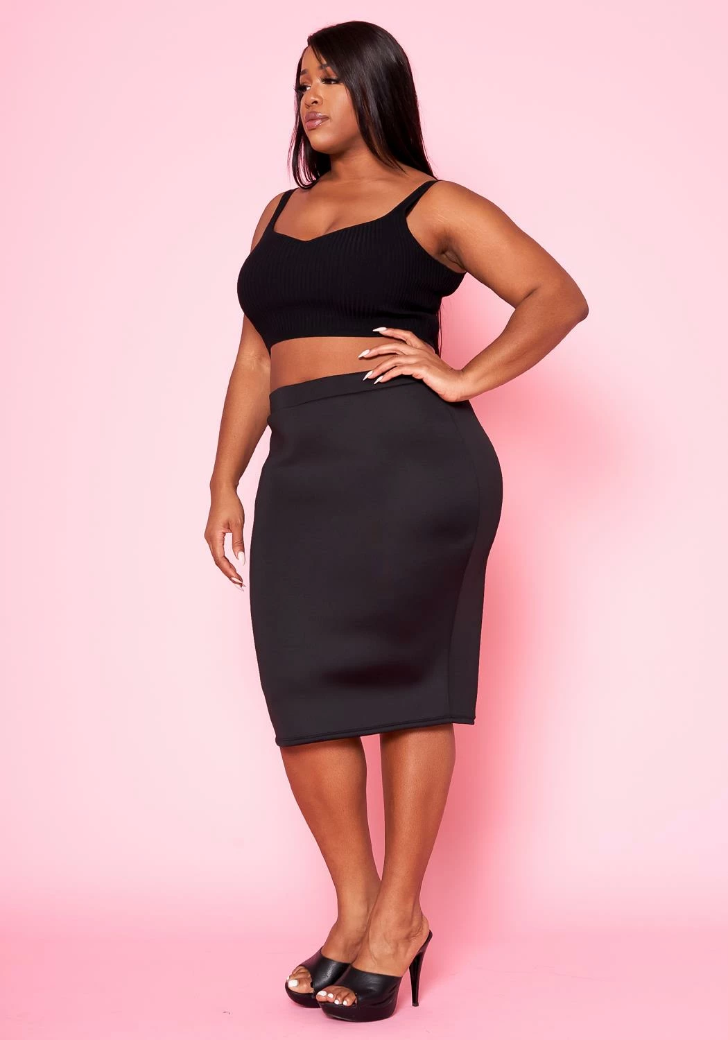 Plus Size High Waist Pencil Skirt 3 Plus Size High Waist Pencil Skirt - Image 3