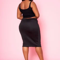 Plus Size High Waist Pencil Skirt 8 Plus Size High Waist Pencil Skirt -Radiant Drape Sales 2022466 001 3