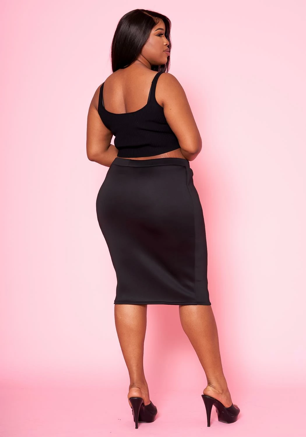 Plus Size High Waist Pencil Skirt 4 Plus Size High Waist Pencil Skirt - Image 4