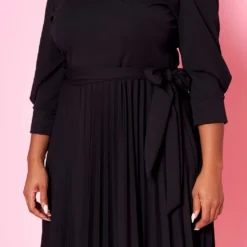 Plus Size Pleated Fit & Flare Midi Dress -Radiant Drape Sales 2022467 001 5