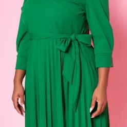 Plus Size Pleated Fit & Flare Midi Dress -Radiant Drape Sales 2022467 003 5