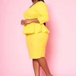 Plus Size Peplum Flare Mini Dress -Radiant Drape Sales 2022468 002 2