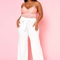 Plus Size High Waist Straight Leg Pants