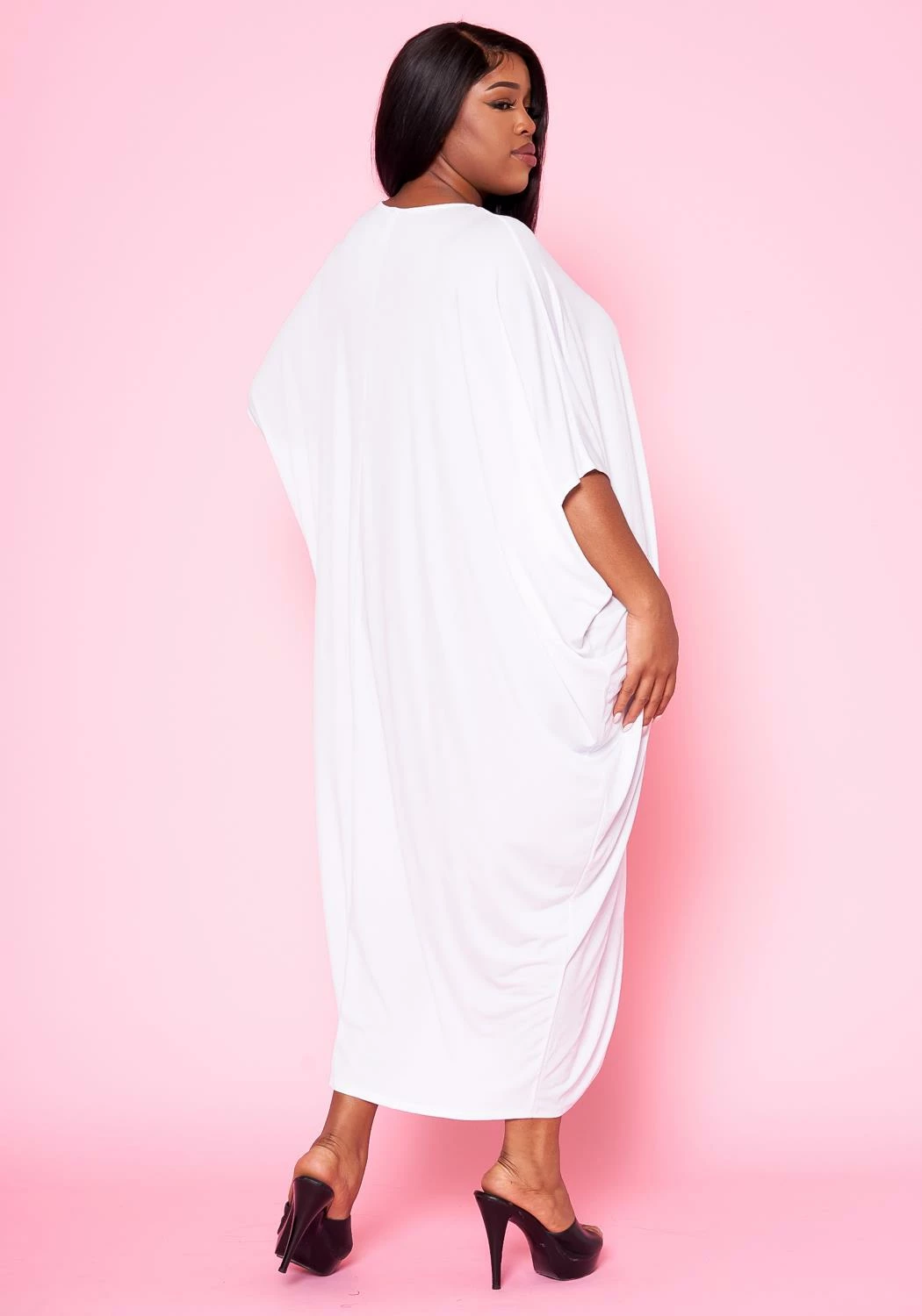 Plus Size Ruched Dolman Sleeve Maxi Dress 4 Plus Size Ruched Dolman Sleeve Maxi Dress - Image 4