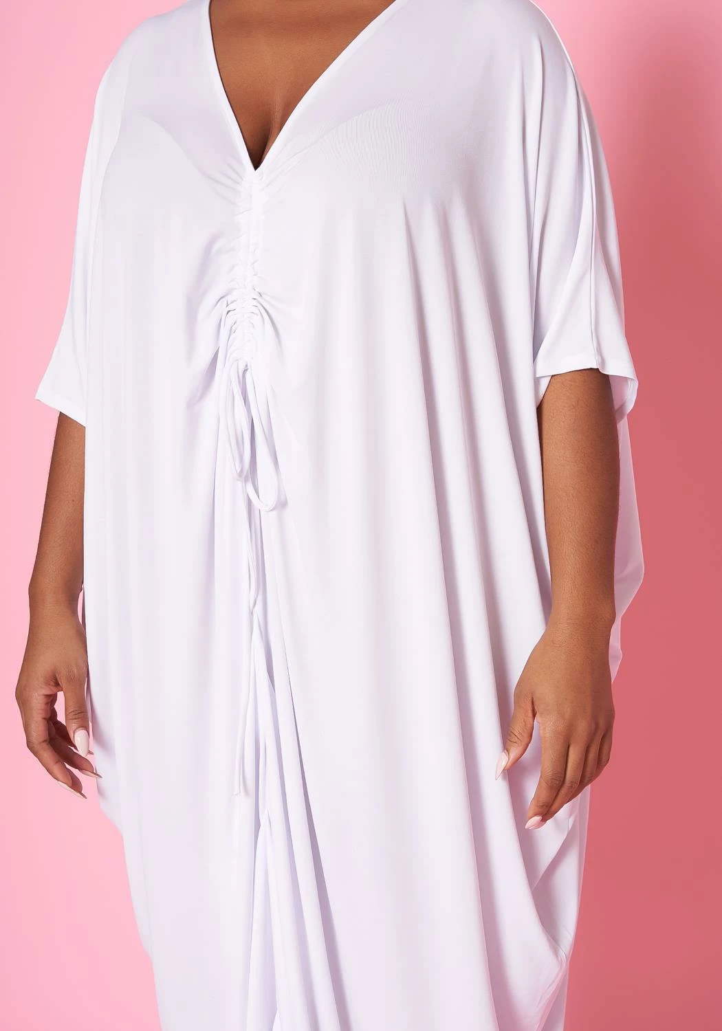 Plus Size Ruched Dolman Sleeve Maxi Dress 5 Plus Size Ruched Dolman Sleeve Maxi Dress - Image 5