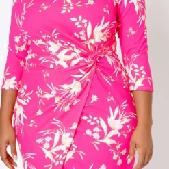 Plus Size Floral Print Twist Hem Cocktail Dress -Radiant Drape Sales 2022490 001 5