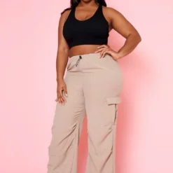 Plus Size Cargo Hem Straight Leg Pants -Radiant Drape Sales 2022496 002 2