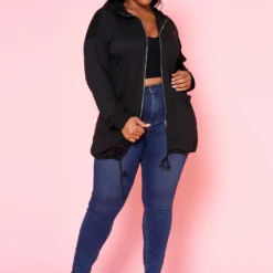 Plus Size Zip Front Hooded Jacket -Radiant Drape Sales 2022497 001 2