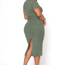 Plus Size Ribbed Square Neck Midi Dress -Radiant Drape Sales 2022498 002 3