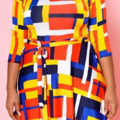 Plus Size Geometric Pattern Fit & Flare Maxi Dress -Radiant Drape Sales 2022501 002 5