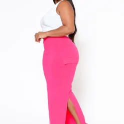 Plus Size Pocket Side Slit Maxi Skirt -Radiant Drape Sales 2022505 002 4