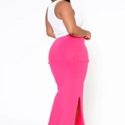 Plus Size Pocket Side Slit Maxi Skirt -Radiant Drape Sales 2022505 002 5