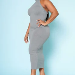 Plus Size Halter Neck Bodycon Midi Dress -Radiant Drape Sales 2022506 002 2
