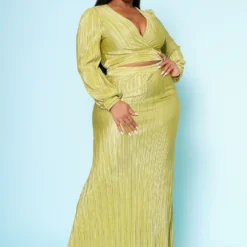 Plus Size Metallic Pleated Two Piece Set 8 Plus Size Metallic Pleated Two Piece Set -Radiant Drape Sales 2022510 001 2
