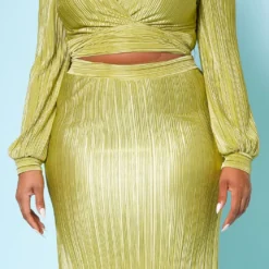 Plus Size Metallic Pleated Two Piece Set 11 Plus Size Metallic Pleated Two Piece Set -Radiant Drape Sales 2022510 001 5