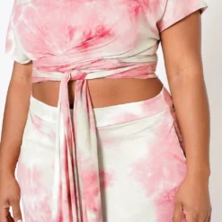 Plus Size Tie Dye Crop Top & High Waist Pants -Radiant Drape Sales 2022513 001 4