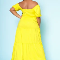 Plus Size Off Shoulder Fit & Flare Maxi Dress -Radiant Drape Sales 2022517 001 3