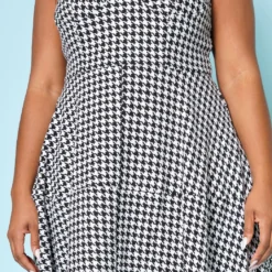 Plus Size Houndstooth Print Maxi Dress -Radiant Drape Sales 2022520 001 5