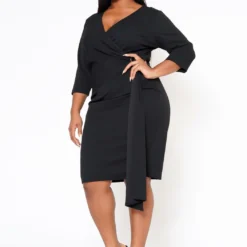Plus Size V Neck Overlay Drape Mini Dress 9 Plus Size V Neck Overlay Drape Mini Dress -Radiant Drape Sales 2022524 001 2