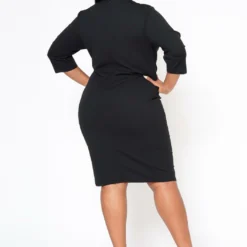 Plus Size V Neck Overlay Drape Mini Dress 10 Plus Size V Neck Overlay Drape Mini Dress -Radiant Drape Sales 2022524 001 3