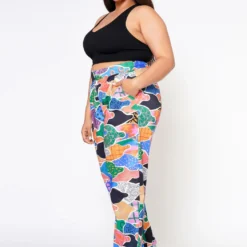 Plus Size Abstract Pattern Ankle Cuffed Pants -Radiant Drape Sales 2022538 001 3