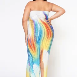 Plus Size Sunset Views Multi Print Tube Maxi Dress 8 Plus Size Sunset Views Multi Print Tube Maxi Dress -Radiant Drape Sales 2022539 002 3