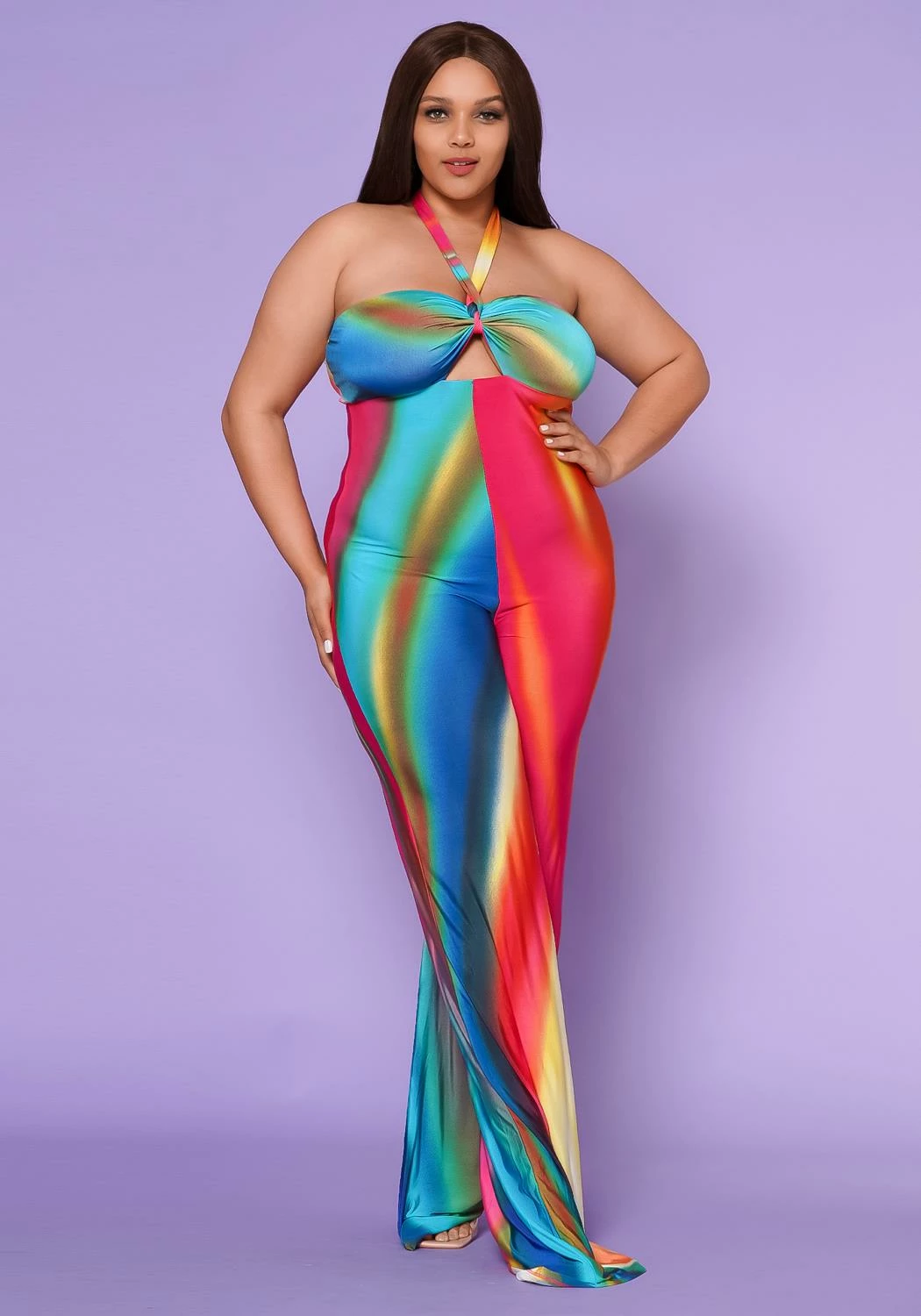 Plus Size Sunset Views Multi Print Jumpsuit 2 Plus Size Sunset Views Multi Print Jumpsuit - Image 2