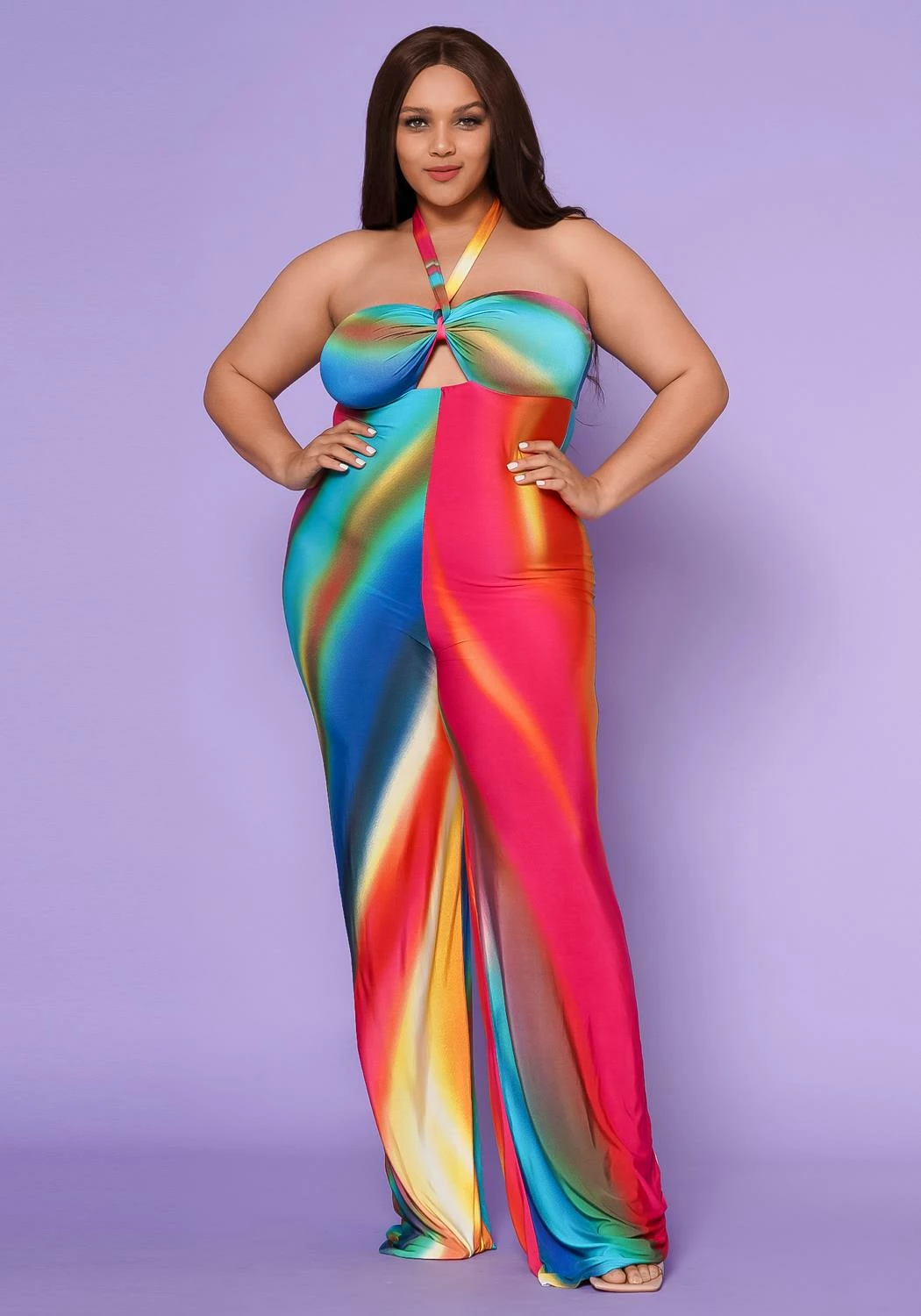 Plus Size Sunset Views Multi Print Jumpsuit 1 Plus Size Sunset Views Multi Print Jumpsuit