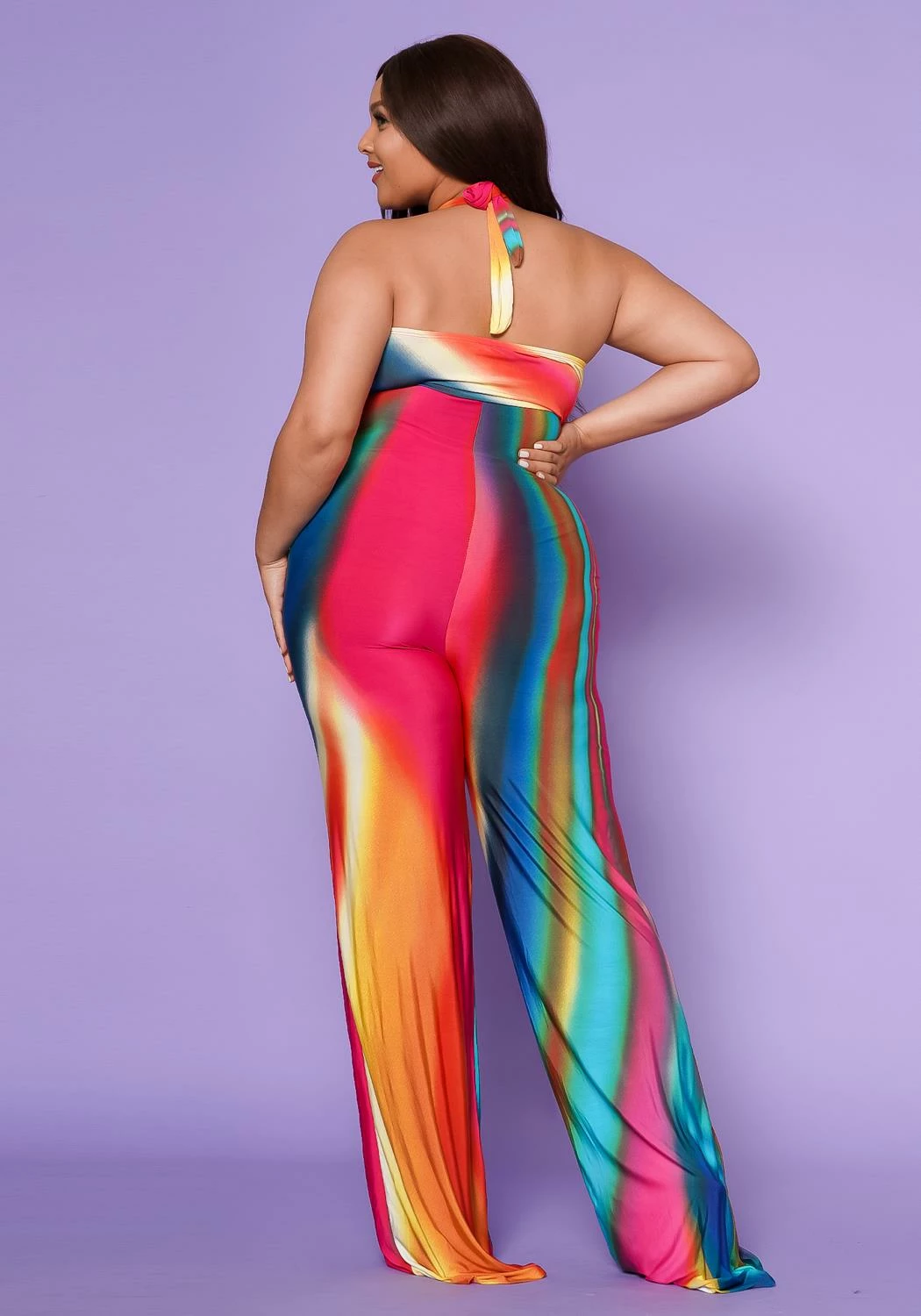 Plus Size Sunset Views Multi Print Jumpsuit 4 Plus Size Sunset Views Multi Print Jumpsuit - Image 4