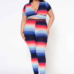 Plus Size Color Gradient Matching Set