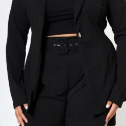 Plus Size Workaholic Blazer & Belted Shorts Set 11 Plus Size Workaholic Blazer & Belted Shorts Set -Radiant Drape Sales 2022544 001 5