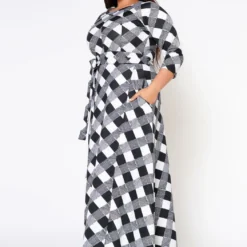 Plus Size Fit & Flare Plaid Pattern Maxi Dress -Radiant Drape Sales 2022546 001 2