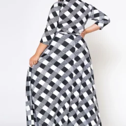 Plus Size Fit & Flare Plaid Pattern Maxi Dress -Radiant Drape Sales 2022546 001 3