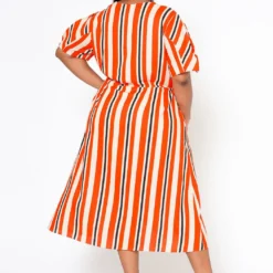 Plus Size Puff Sleeve Wrap Dress 8 Plus Size Puff Sleeve Wrap Dress -Radiant Drape Sales 2022548 001 4