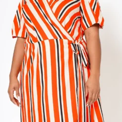 Plus Size Puff Sleeve Wrap Dress 9 Plus Size Puff Sleeve Wrap Dress -Radiant Drape Sales 2022548 001 5