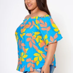 Plus Size Tropic Feels Off Shoulder Blouse -Radiant Drape Sales 2022555 001 4