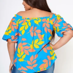 Plus Size Tropic Feels Off Shoulder Blouse -Radiant Drape Sales 2022555 001 5