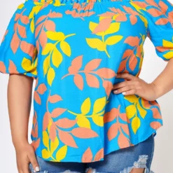 Plus Size Tropic Feels Off Shoulder Blouse -Radiant Drape Sales 2022555 001 6